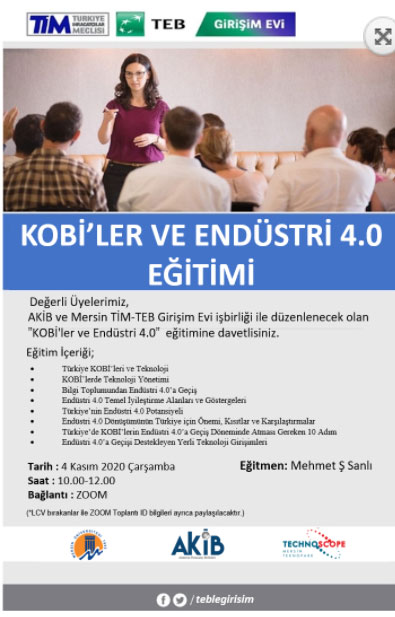 KOBİ'LER  VE ENDÜSTRİ 4.0 EĞİTİMİ