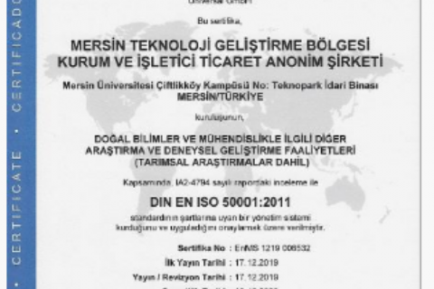 Mersin Teknopark, Yönetim Sistemlerinde Akredite Oldu