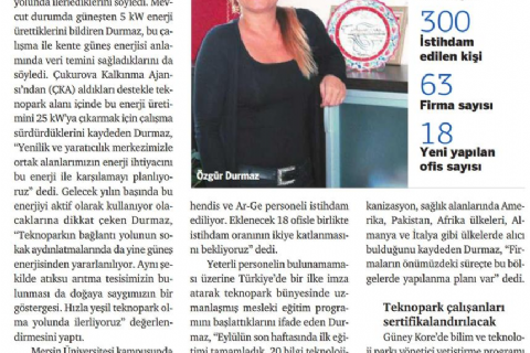 Mersin Teknopark'ın Enerjisi 